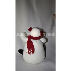 Snow man with earmuffs decoration 8 1/2in
